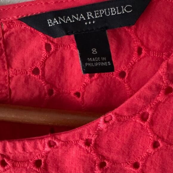 Banana Republic red Short Sleeve Romper Shorts Size 8 322 - Picture 2 of 3